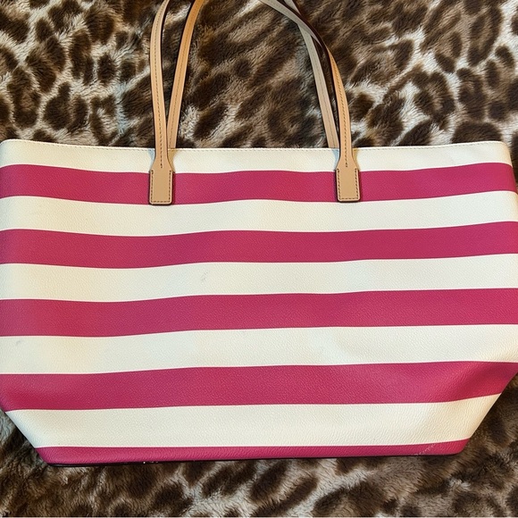 Kate Spade Pink and White Striped Tote Bag - Picture 13 of 16